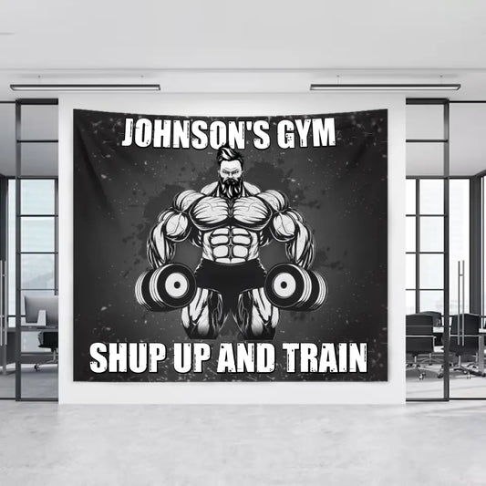Personalized Gym Flags Banners | Shut Up And Train 001
