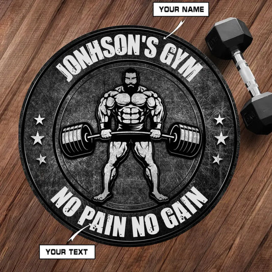 Personalized Gym Round Rug Power Up Your Gym Aesthetic 018