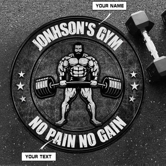 Personalized Gym Round Rug Power Up Your Gym Aesthetic 018