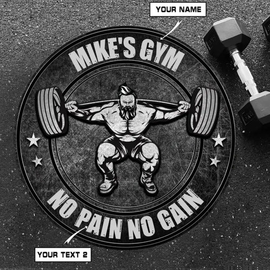 Round Rug For Personalized Bodybuilding Home Gym Decor | No Pain No Gain 014