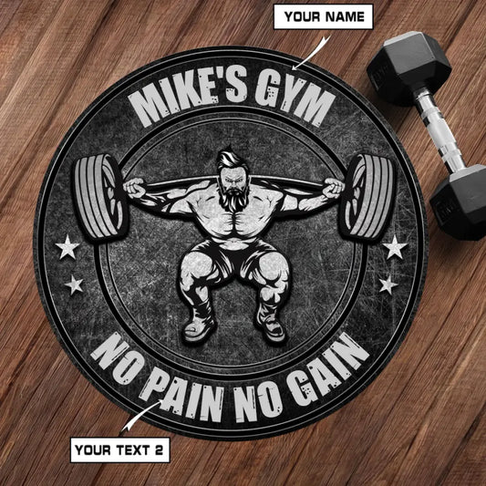 Round Rug For Personalized Bodybuilding Home Gym Decor | No Pain No Gain 014