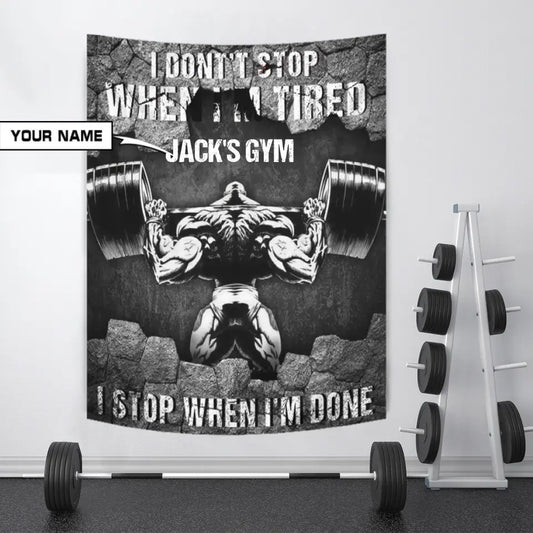 Personalized Motivational Gym Flags Banners Home Gym Decor 008