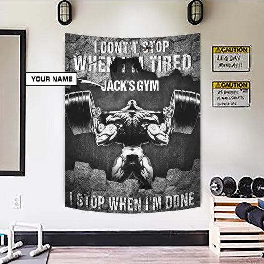 Personalized Motivational Gym Flags Banners Home Gym Decor 008