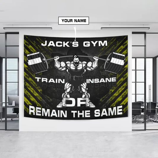 Train Insane Or Remain The Same Motivational Gym Tapestry Home Decor 005
