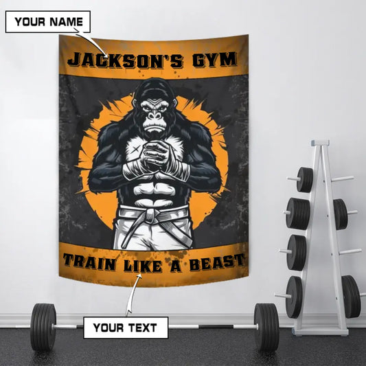 Personalized Motivational Gozila Gym Flags Banners Home Decor 028