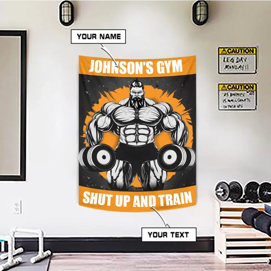 Personalized Motivational Flag Banner Gym Tapestry Home Decor 031