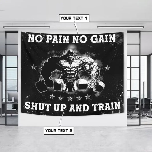 Personalized Motivational Gym Tapestry Home Decor 029