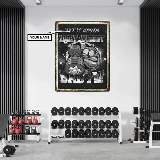 Personalized Motivational Metal Sign - Gift For Gym Home Decor 036
