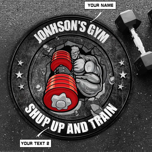 Round Rug For Personalized Bodybuilding Home Gym Decor | Train Hard Be Strong 015