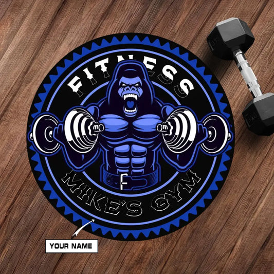 Personalized Motivation Gym Round Rug - Gozila Gym Home Decor 041