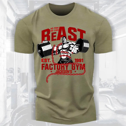 Beast Factory Gym No Pain No Gain Customizable Motivational T-shirt 065