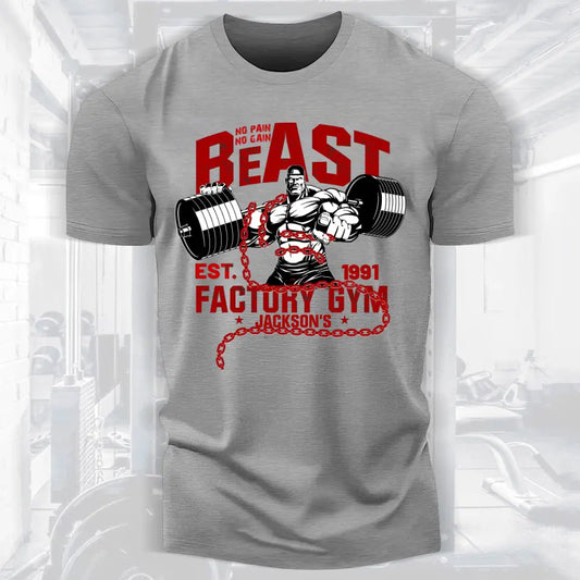 Beast Factory Gym No Pain No Gain Customizable Motivational T-shirt 065