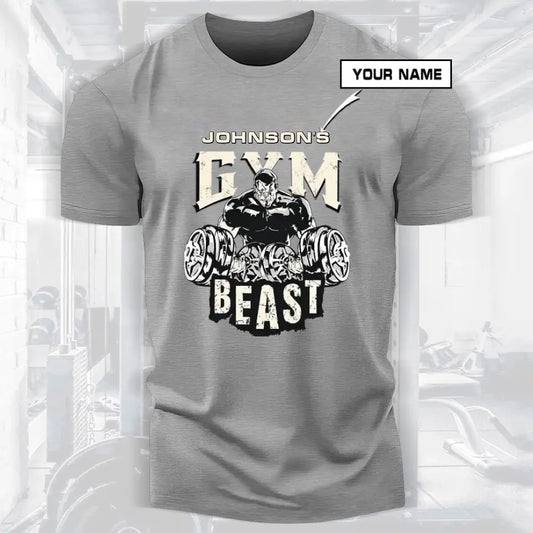 Personalized Motivational Men Gym Beast Bodybuilding Fitness T-shirt 006
