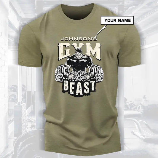 Personalized Motivational Men Gym Beast Bodybuilding Fitness T-shirt 006