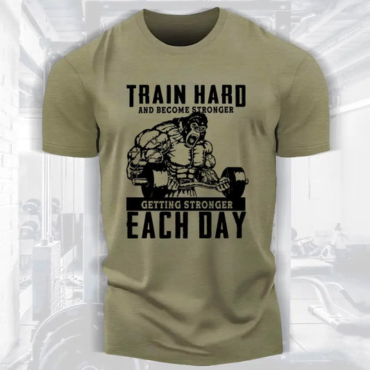 The Ultimate Muscle Gift T-Shirt for Men Train Hard Be Strong Power Up 083
