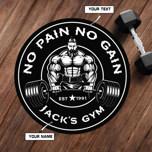 Personalized Motivation Gym Round Rug - Skuld Gym Home Decor 044