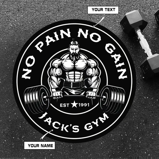 Personalized Motivation Gym Round Rug - Skuld Gym Home Decor 044