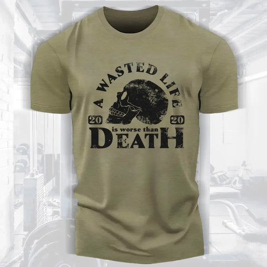 Men's Skull Motivation Gym T-Shirt for Workout Training 093