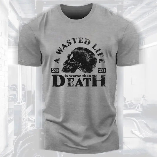 Men's Skull Motivation Gym T-Shirt for Workout Training 093