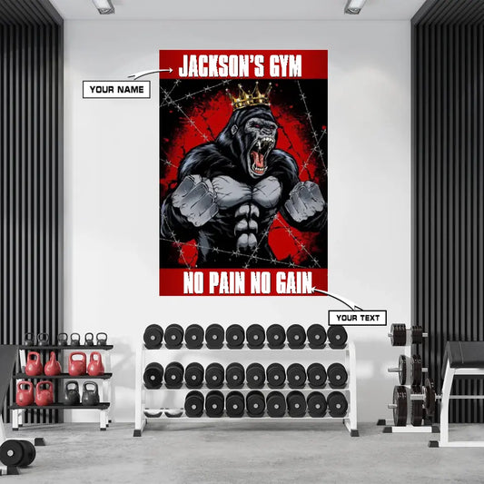 Personalized Fitness Motivation Gorilla Canvas Art - Gozilla Gym Wall Decor 111