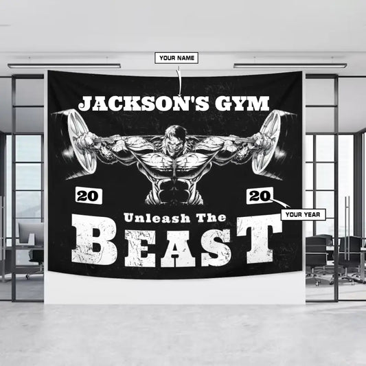 Personalized Motivation Gym Flags Banner Unleash The Beast Home 112