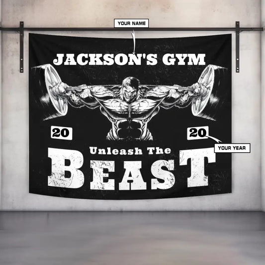 Personalized Motivation Gym Flags Banner Unleash The Beast Home 112