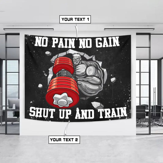 Personalized Motivational Gym Tapestry Home Decor 003