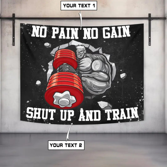 Personalized Motivational Gym Tapestry Home Decor 003