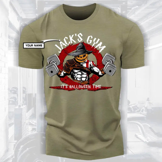 Halloween Gym Workout T-Shirt Customizable Motivational Men Gym  057
