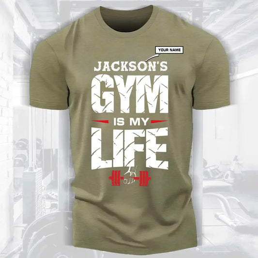 Gym Is My Life Personalized  Bodybuilding Fitness T-shirt for Fitness Enthusiasts 013