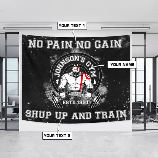 Personalized Motivational Gym Flags Banners Home Decor 027