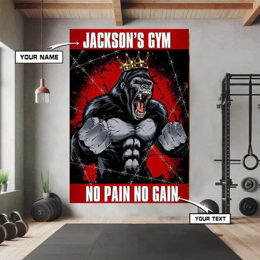 Personalized Fitness Motivation Gorilla Canvas Art - Gozilla Gym Wall Decor 111